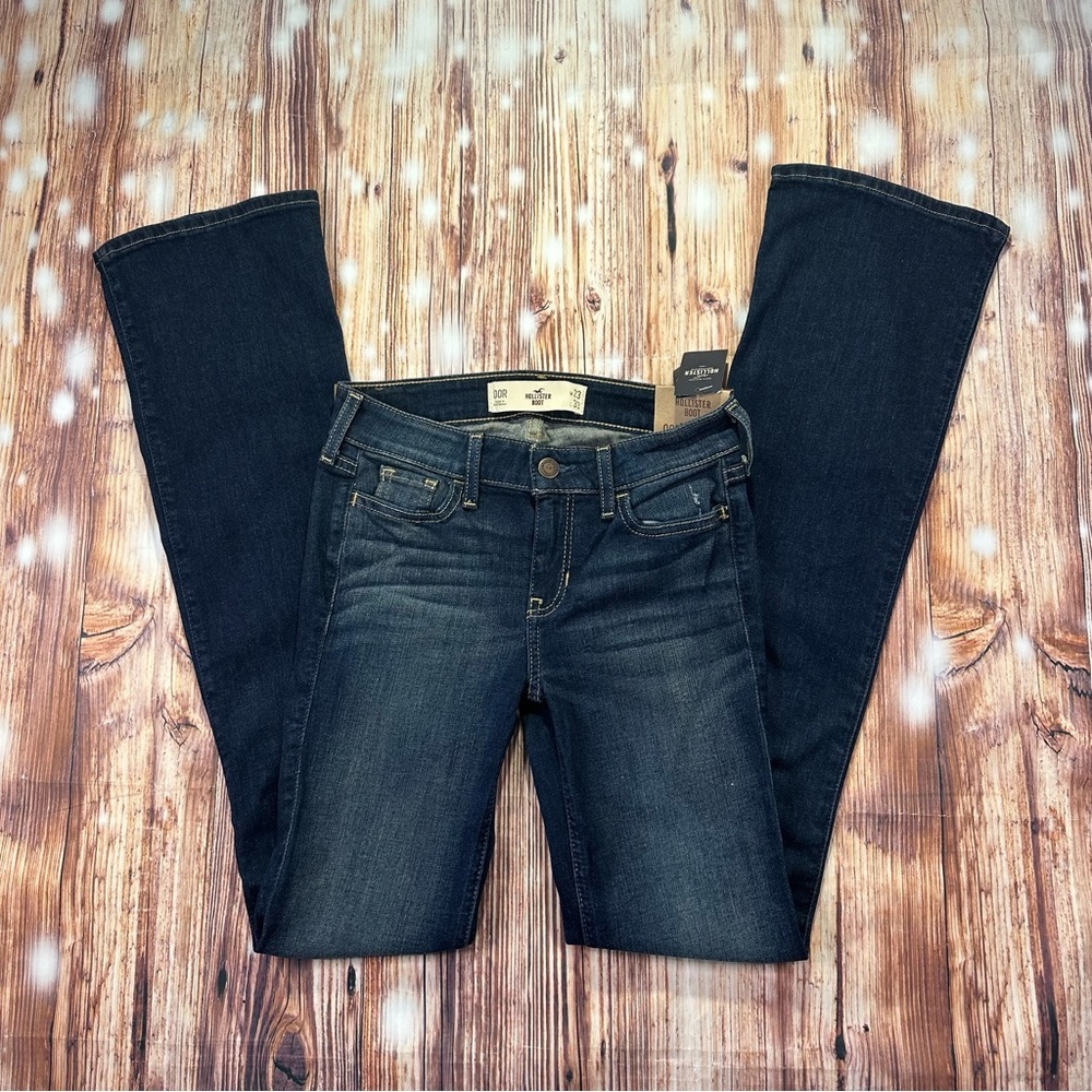 NWT Hollister Dark Blue Bootcut Jeans Size 00R